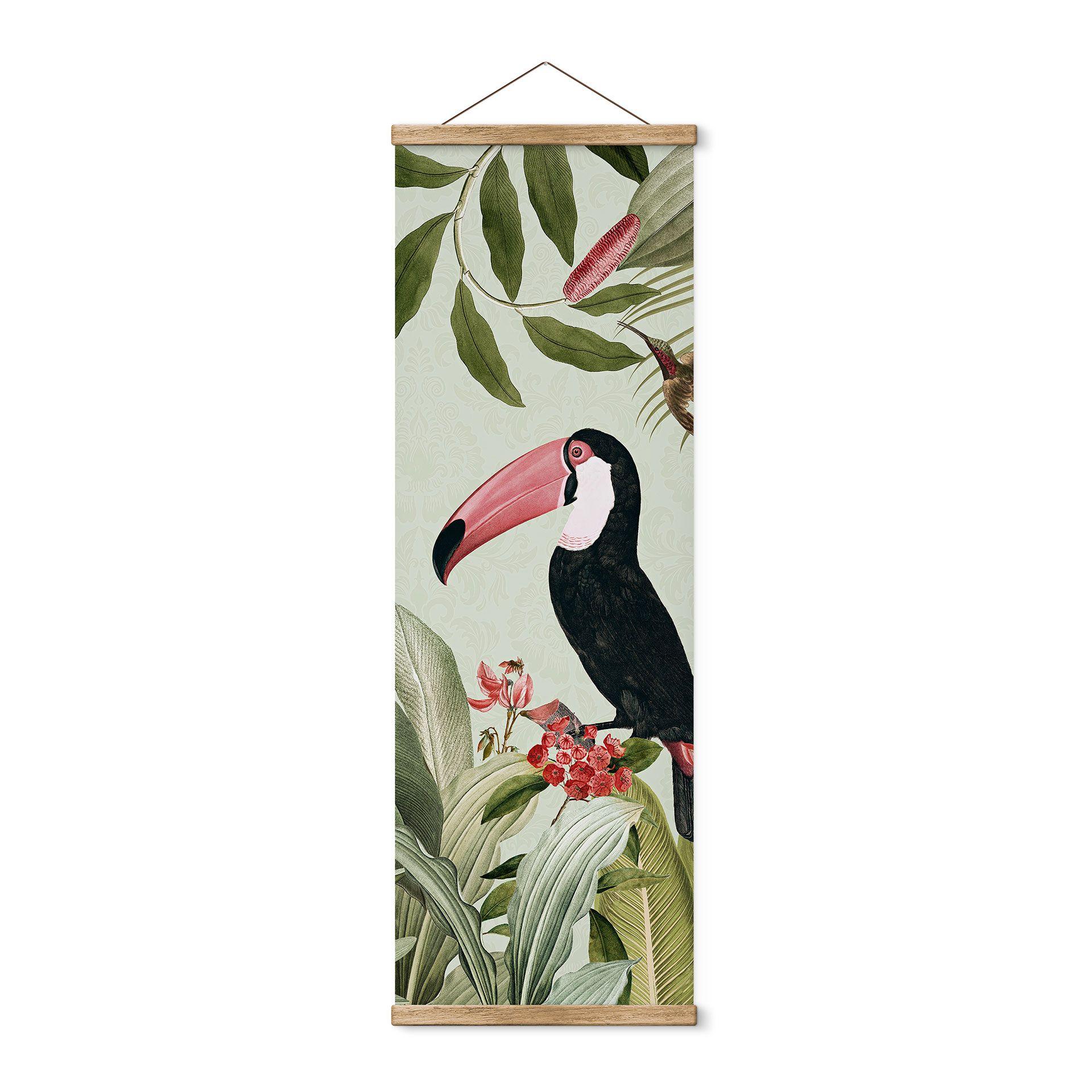 Póster de tela Tucán en la selva paradisíaca - UN Designs - Panorama