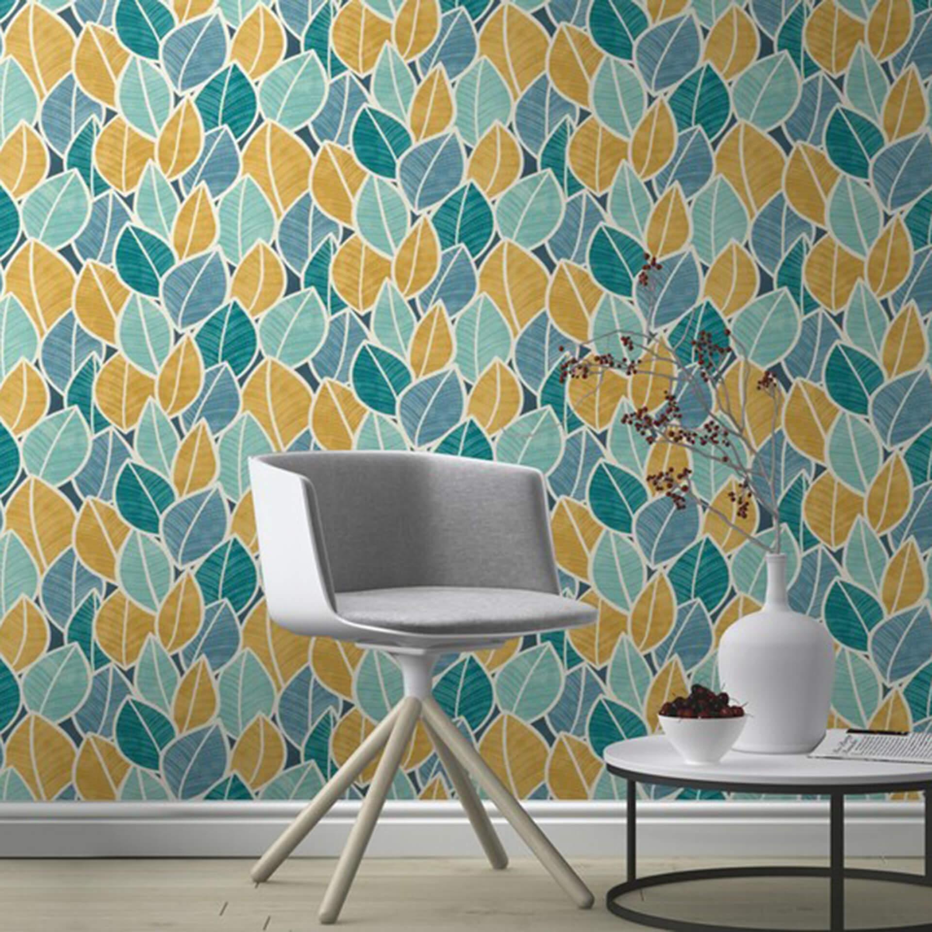 Rasch papier peint intissé, papier peint à motifs Salsa bleu clair