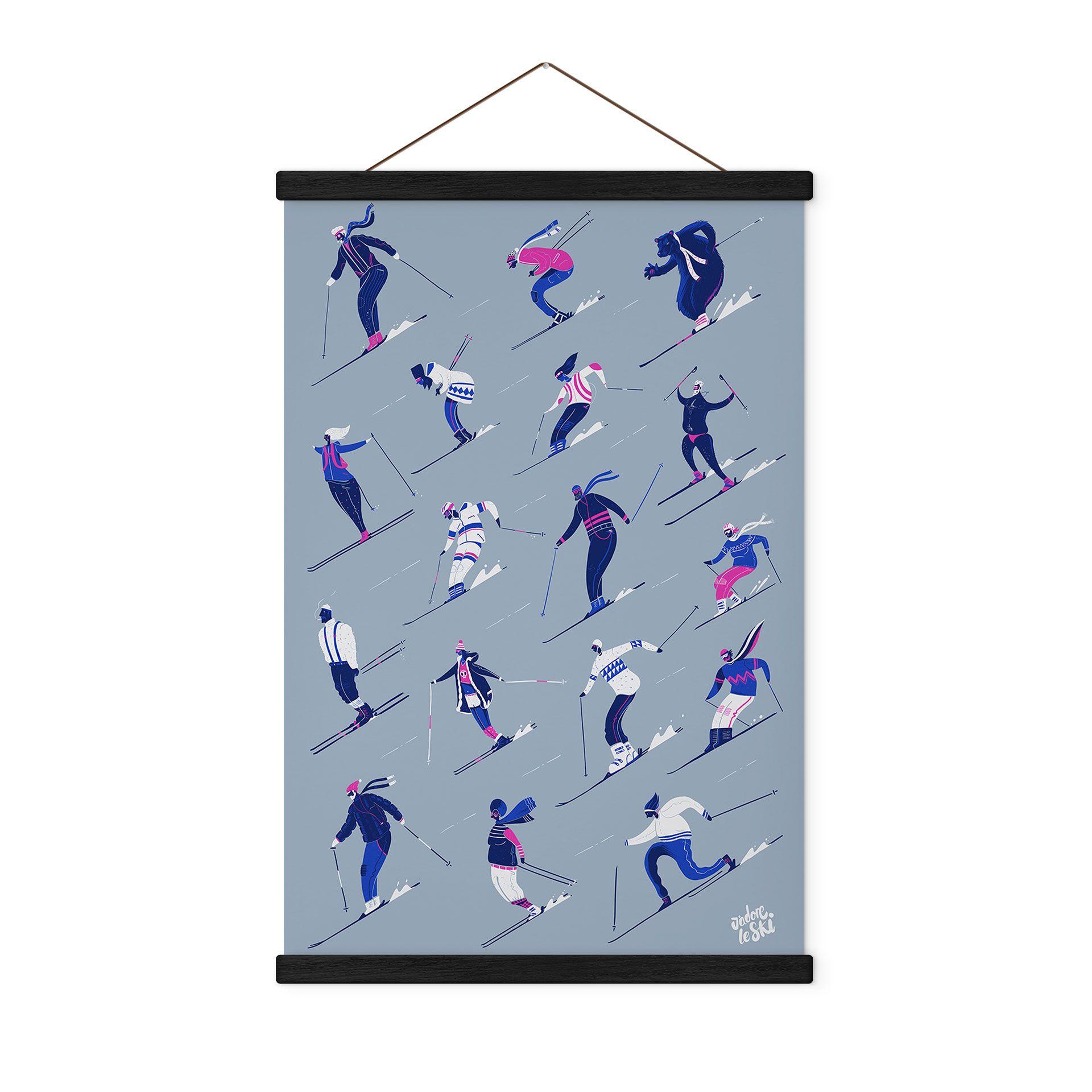Póster de tela esquiando en invierno - Harrison