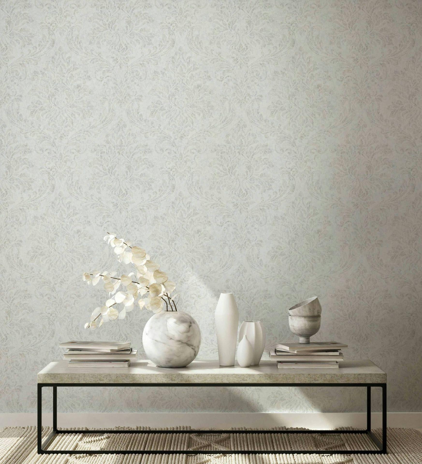 non-woven tapet hvid beige ornamental til stue soveværelse kontor marburg tapet