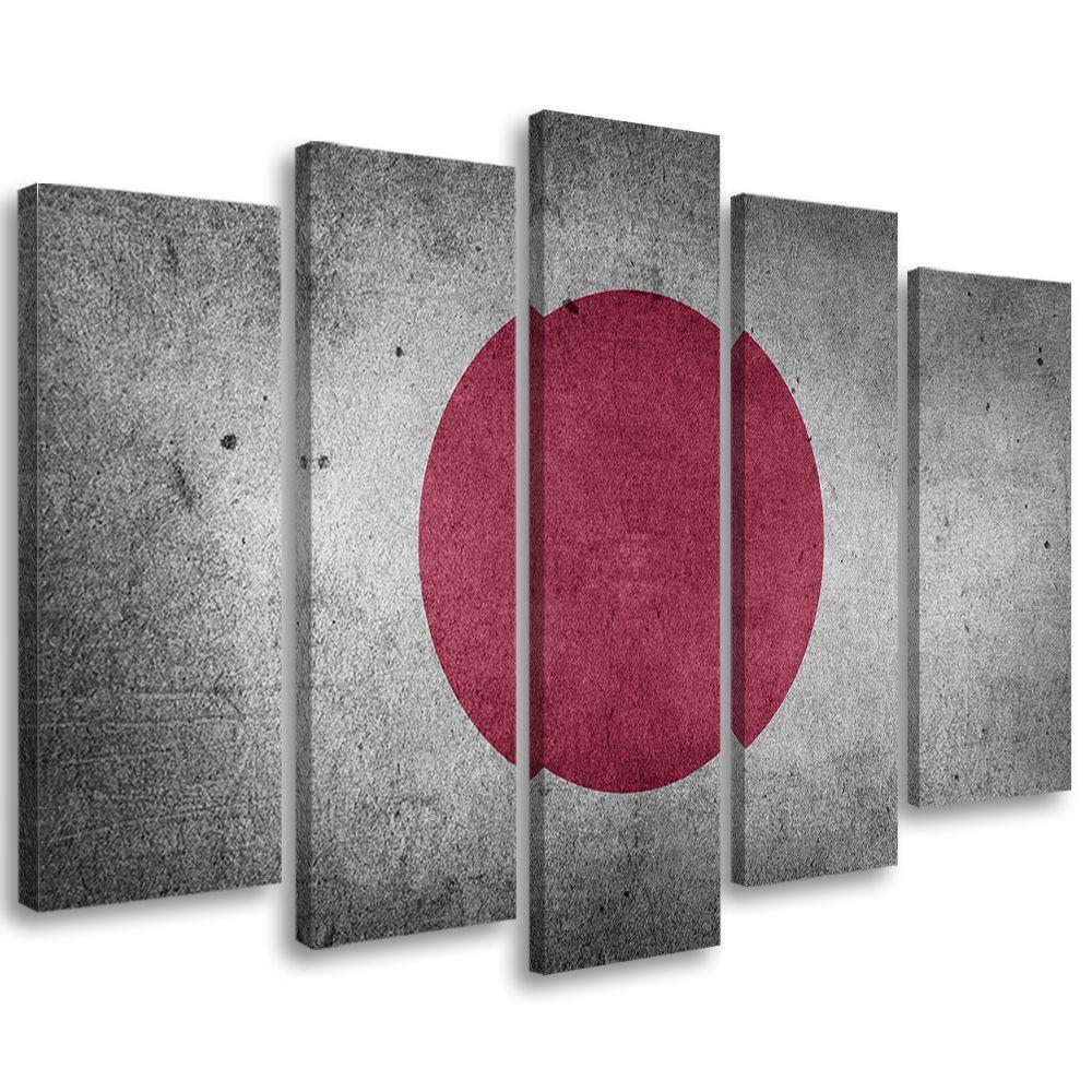 5 stykke lærredstryk, Japans flag