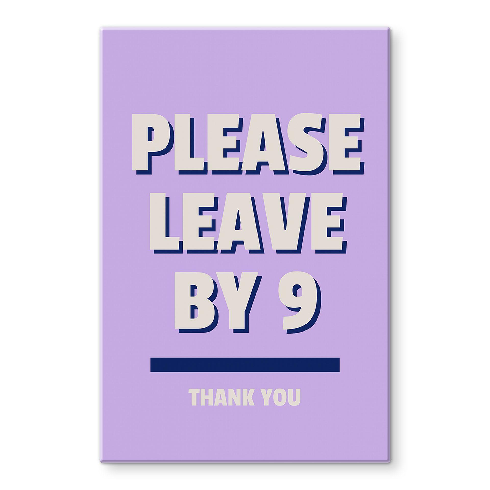 Glasbillede - Please leave by 9 - Fritsch