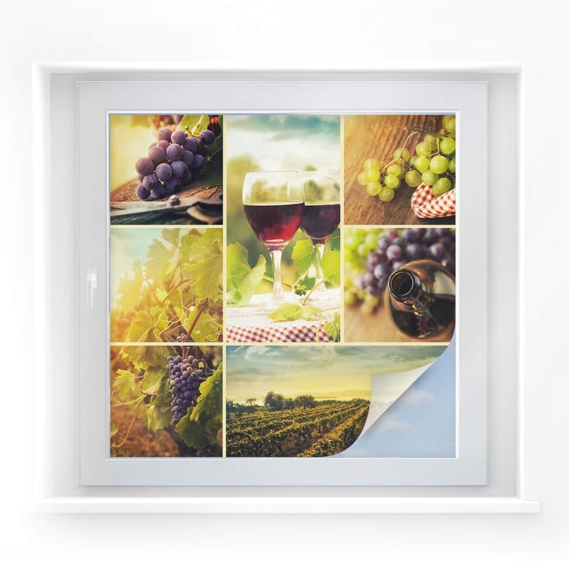 Película de privacidad vino collage - cuadrado