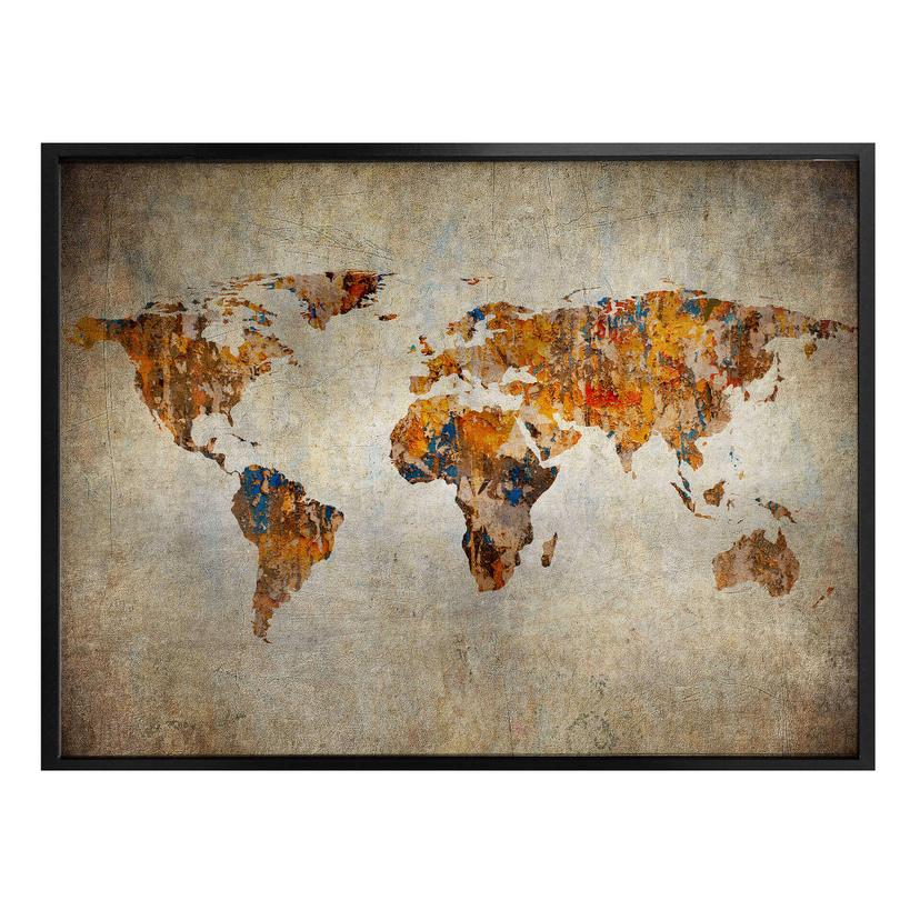 Affiche Carte du monde Shabby Chic
