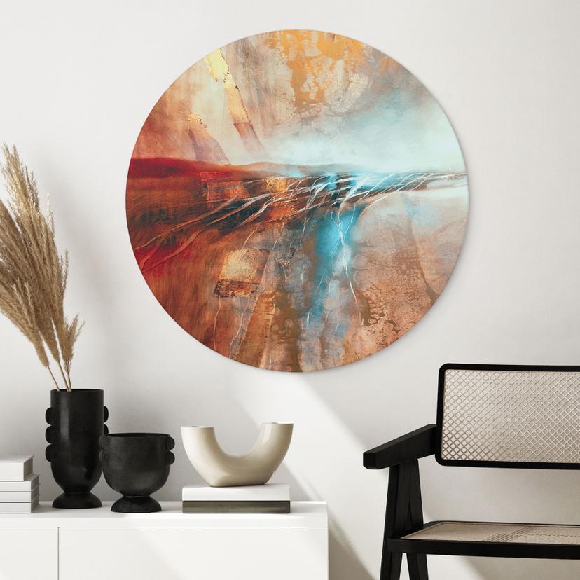 Stampe per pareti Orizzonte luminoso sull'acqua - Schmucker - Alu-Dibond Round