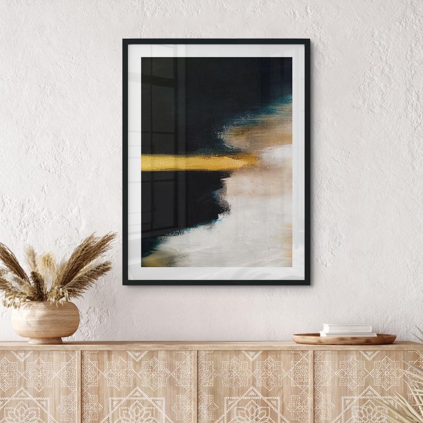 Poster Brush strokes gold and black - Haniff