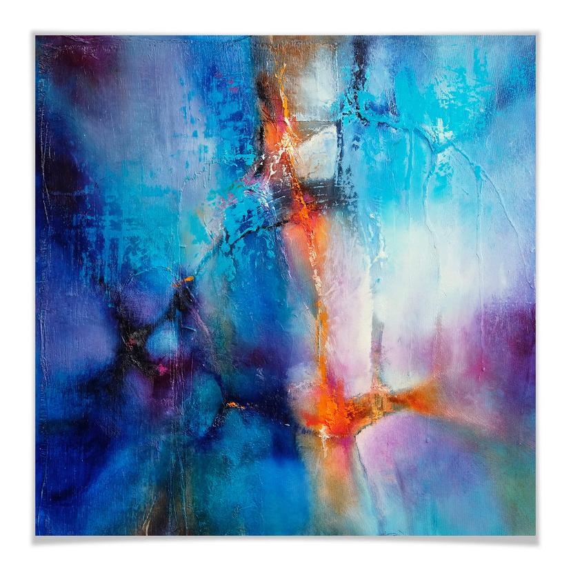 Póster Schmucker - Turquesa y magenta