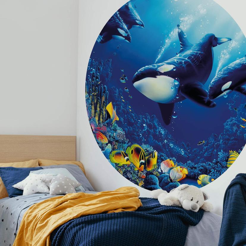 Fototapet - Rundt - Sea Life - vliesetapet/selvklæbende non-woven tapet