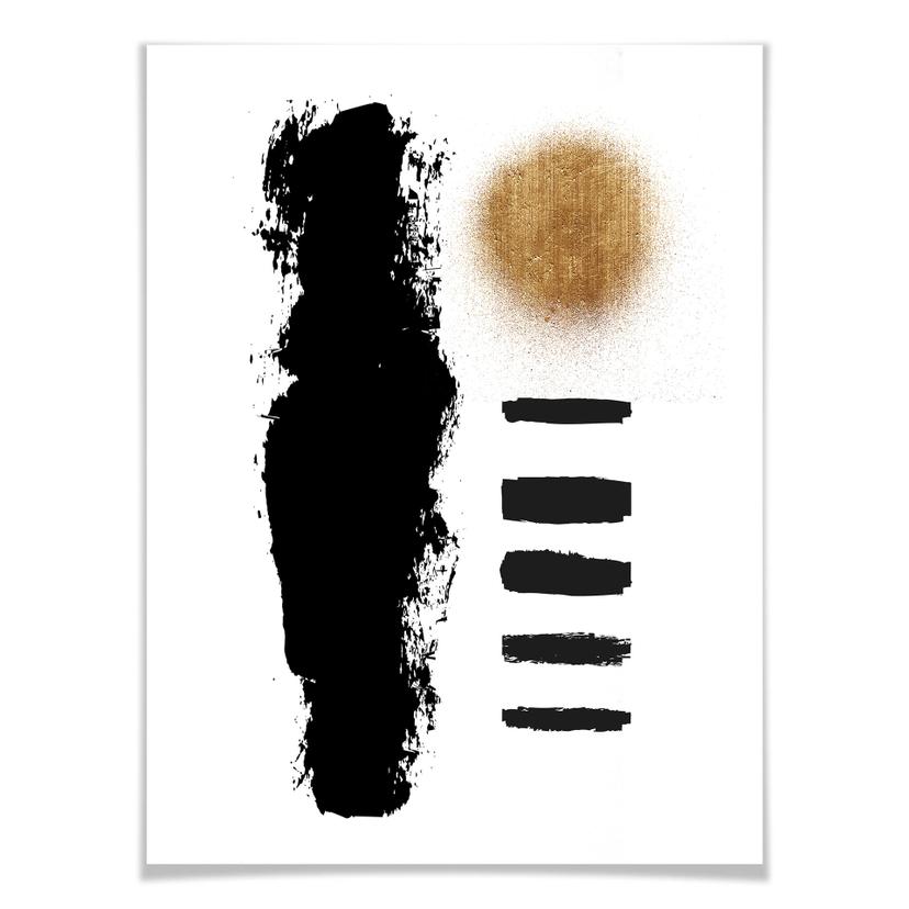 Poster Kubistika - Rayures noires