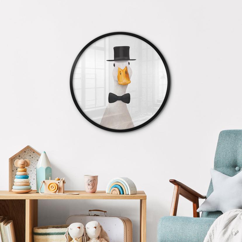 Poster Gentleman Gans met Hoge Hoed - Korenkova - Rond