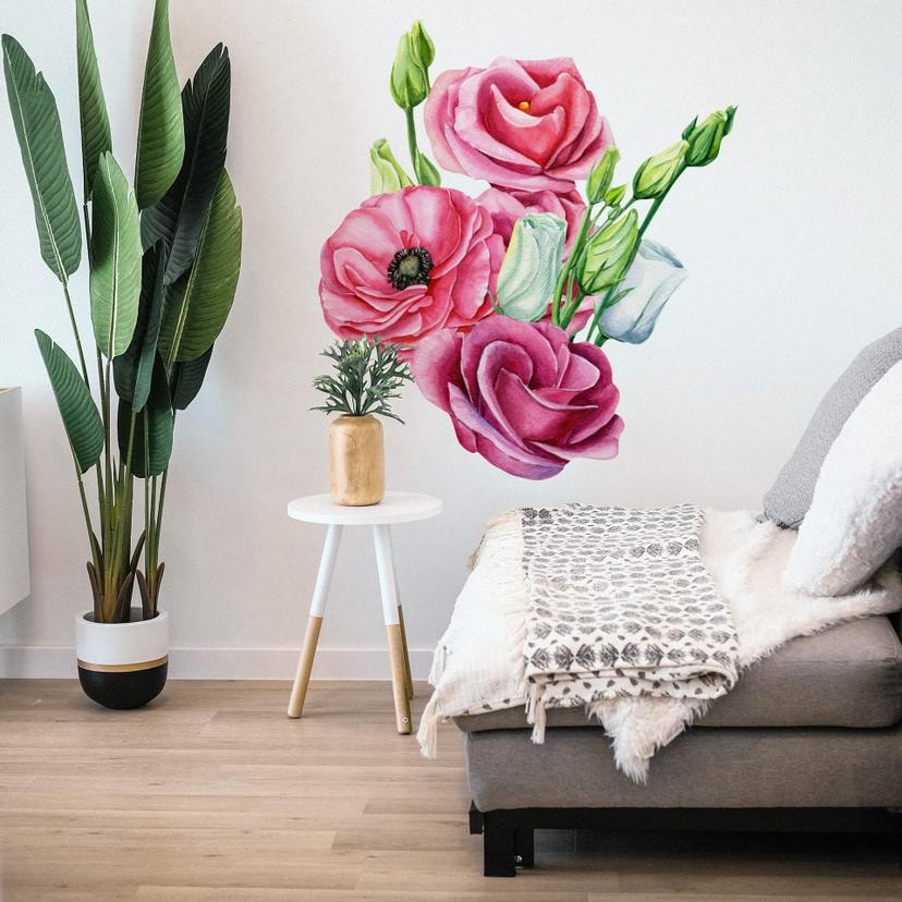 Sticker mural - Arrangement floral rose