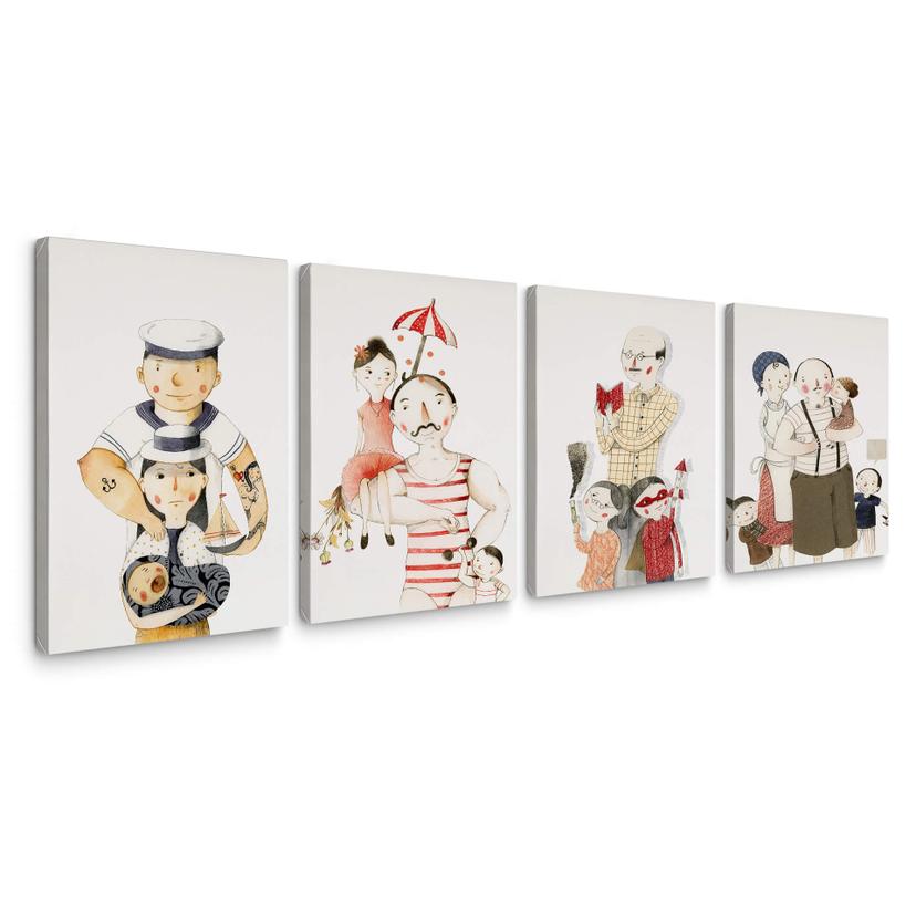 Leinwand Loske - Familien Porträts (4-teilig)