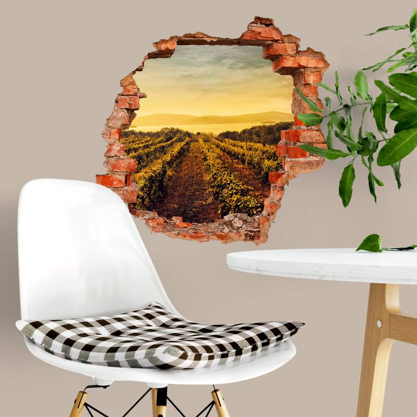 Sticker mural 3D Vignes sous le coucher de soleil