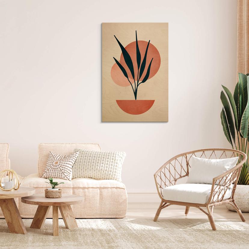 Quadro in legno con piante astratte - Kubistika - Copenhagen