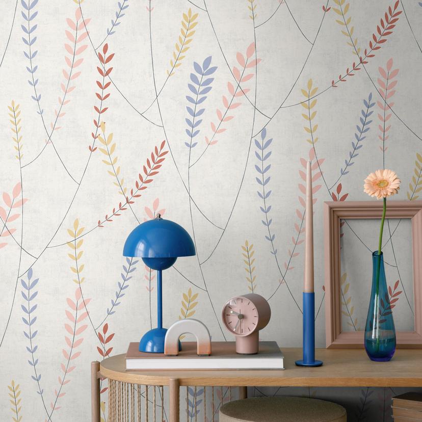 Papier peint intissé Nature - structure lin en gris & ton naturel