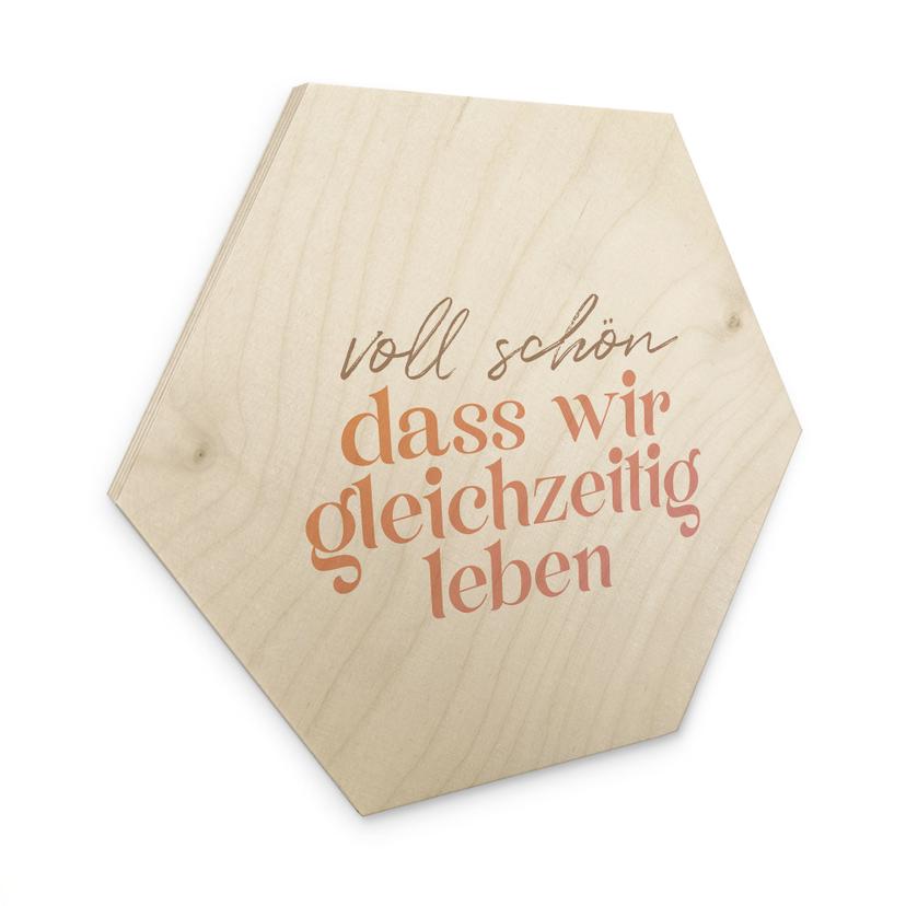Holzbild Voll schön, dass wir gleichzeitig leben