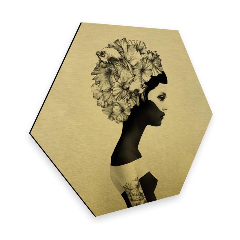 Hexagon Alu-Dibond Goudeffect - Ireland - Marianna