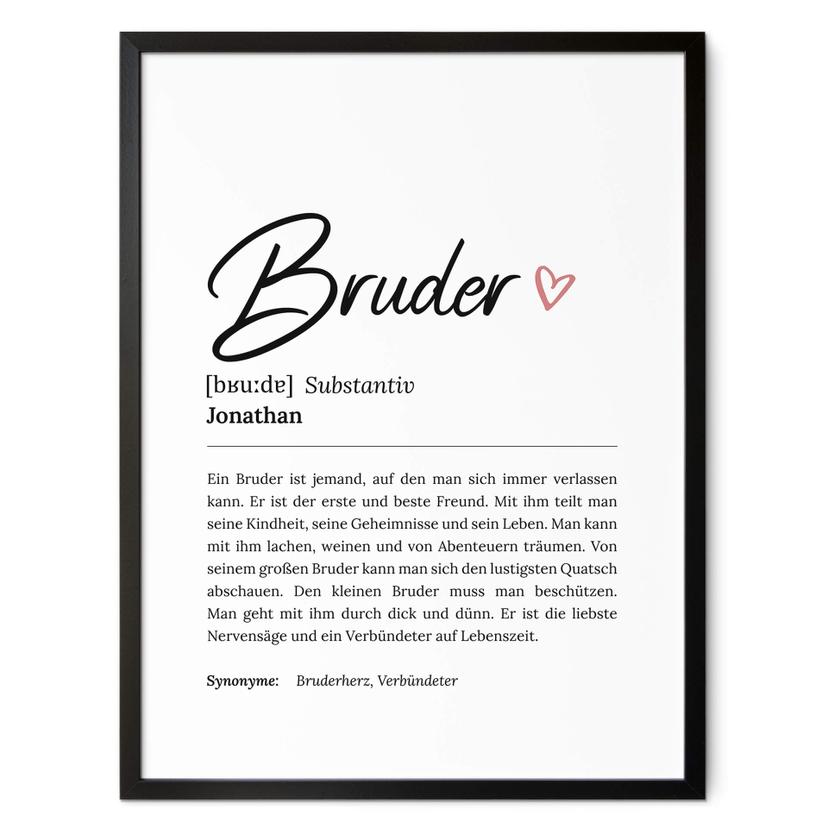 Personalisiertes Poster Definition - Bruder