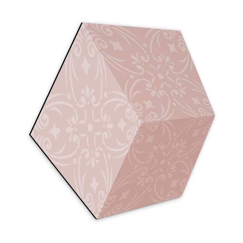 3D Hexagon Alu-Dibond - Rød med mønster