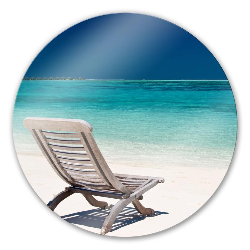 Tableau en verre - Plage des mers du sud - Rond