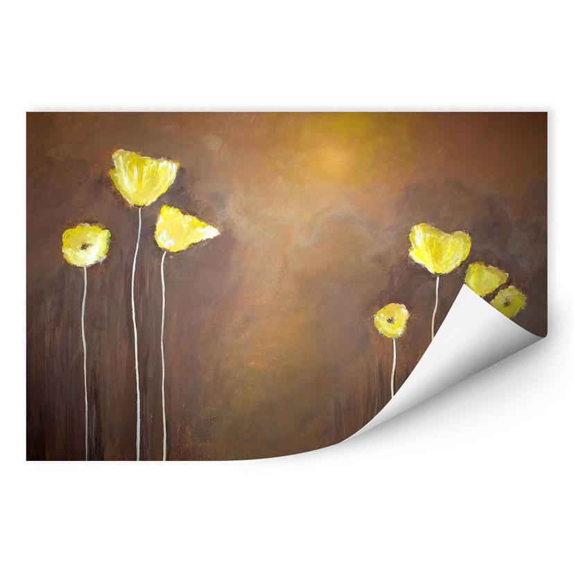 Zelfklevende Poster Melz - Yellow Poppy