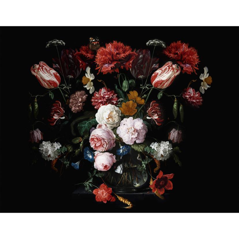 Heem - Stilleben med blommor i en glasvas - Fototapet - Landskapsformat