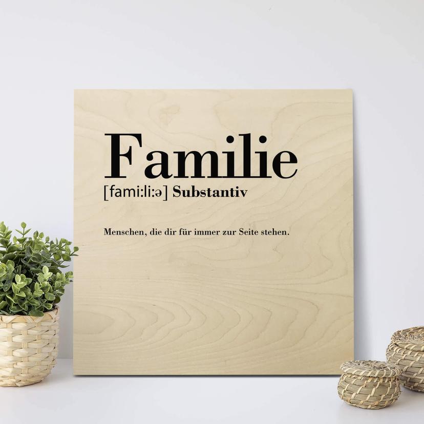 Stampa su legno - Familie