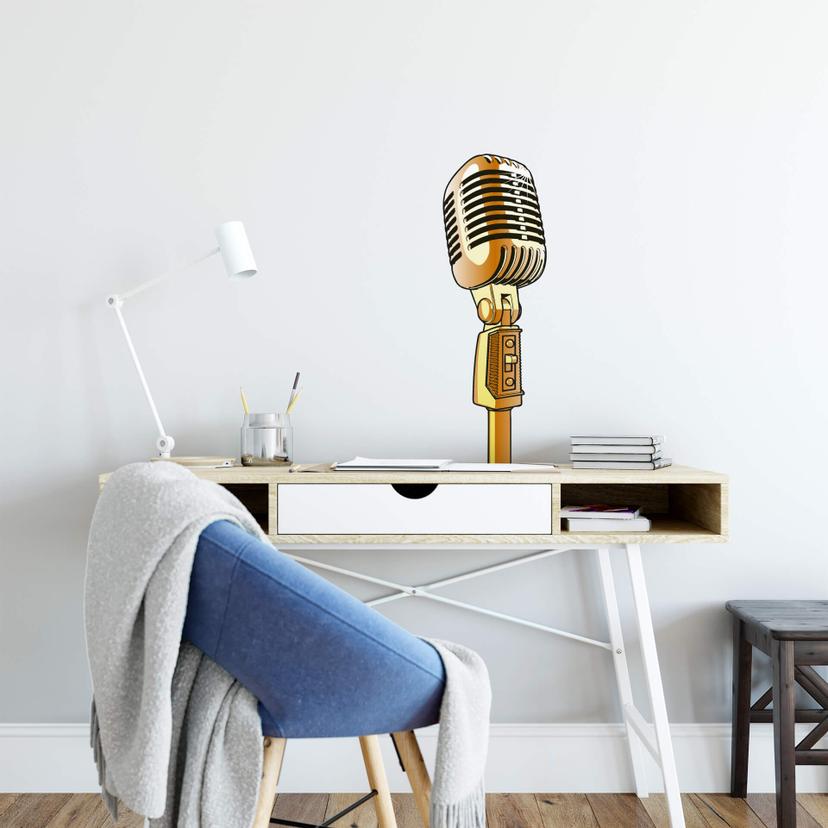 Wallsticker - Retro Mikrofon