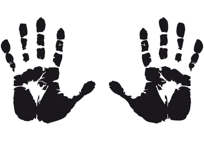 Decoro per finestra - Impronte delle mani