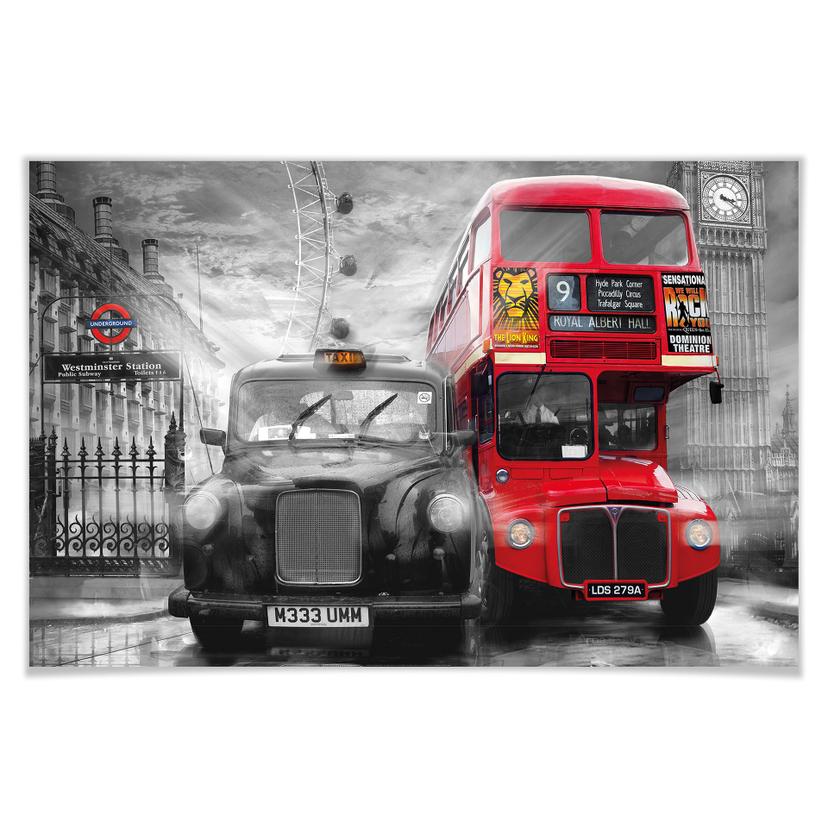 Giant Art® XXL-Poster Taxi & Bus - 175x115 cm
