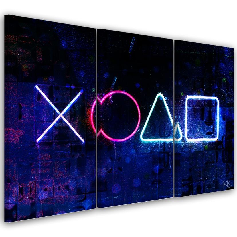 Canvas print 3 dele, knapper til controlleren