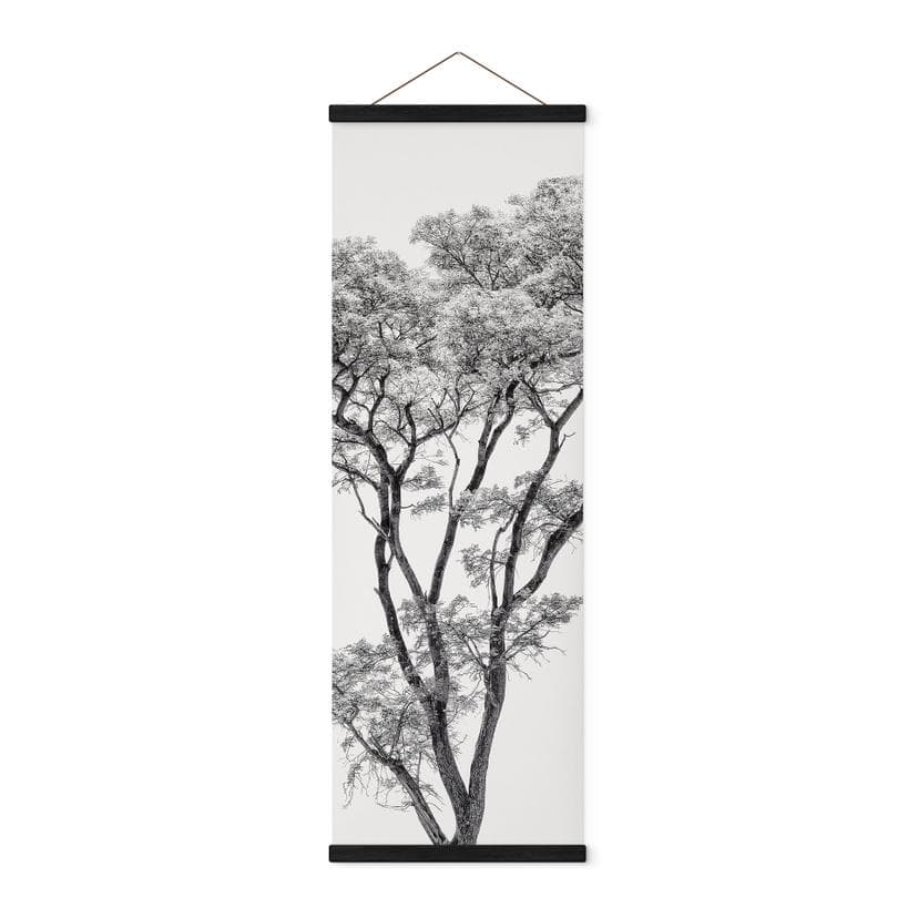 Póster de tela Árbol minimalista en paisaje tranquilo - Harina - Panorama
