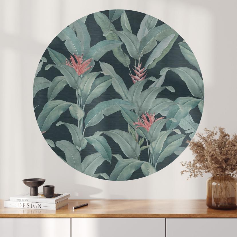 Wallsticker Urban Jungle Tropical Leaves Green - Bloomery Decor - Rund