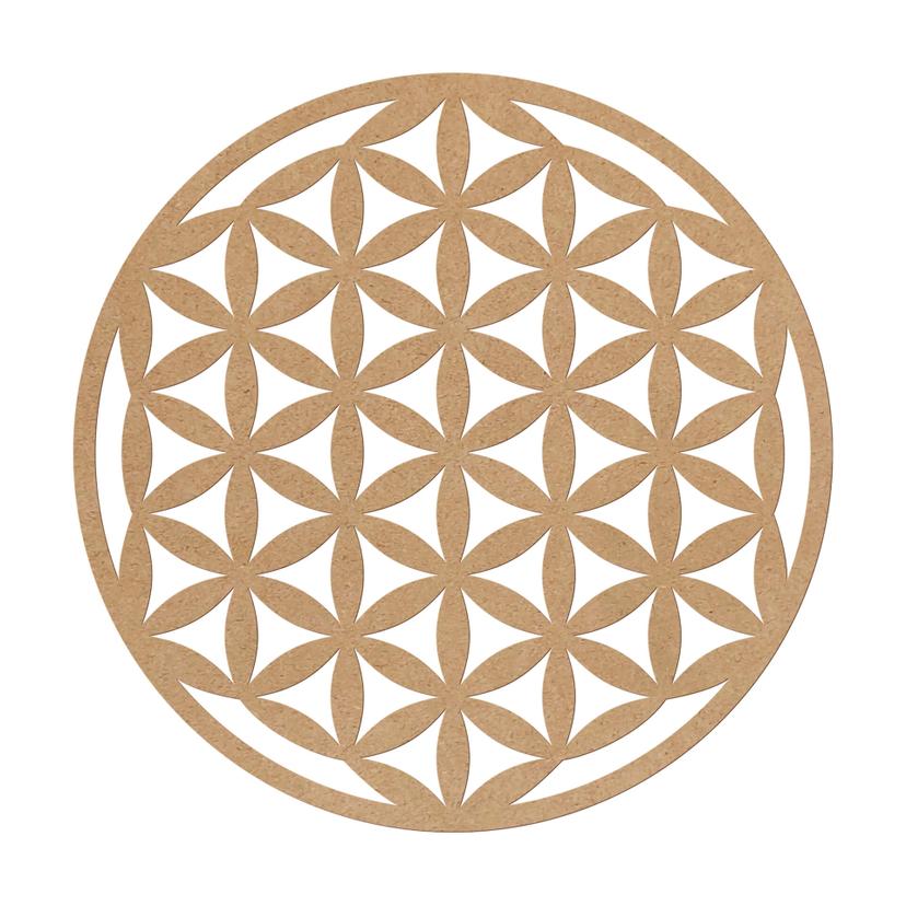 Väggdekorationer i trä Geometri Livets blomma - MDF Natur Rund
