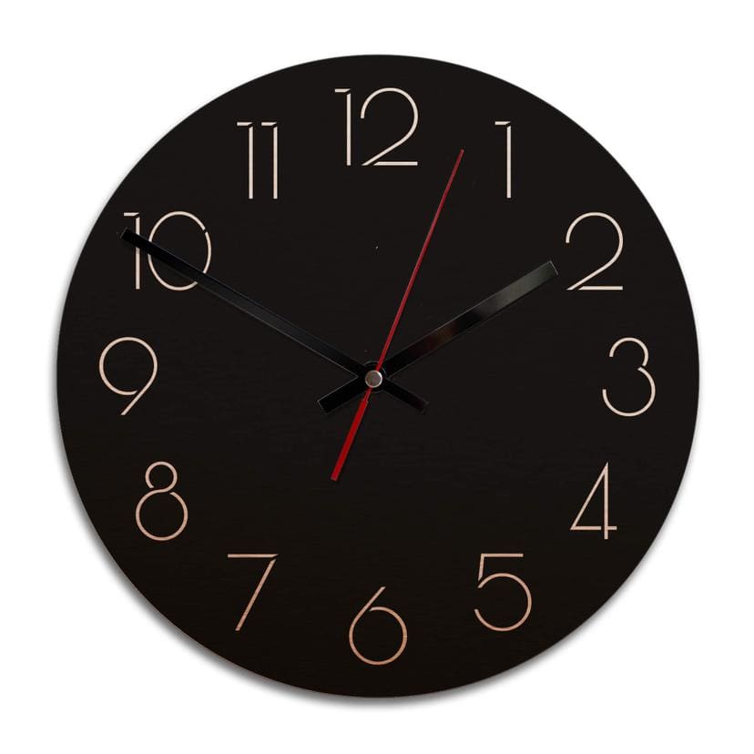 Wandklok Alu-Dibond met Kopereffect Modern 02