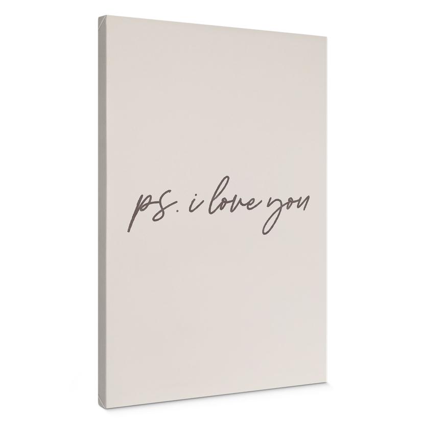 Canvasbillede Ps. Jeg elsker dig | Håndskrevet typografi