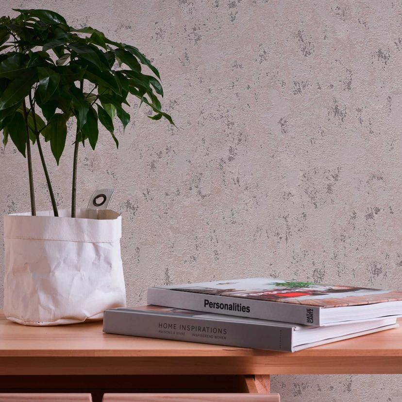 tapet med metallisk effekt grå beige sølv - moderne tekstureret tapet