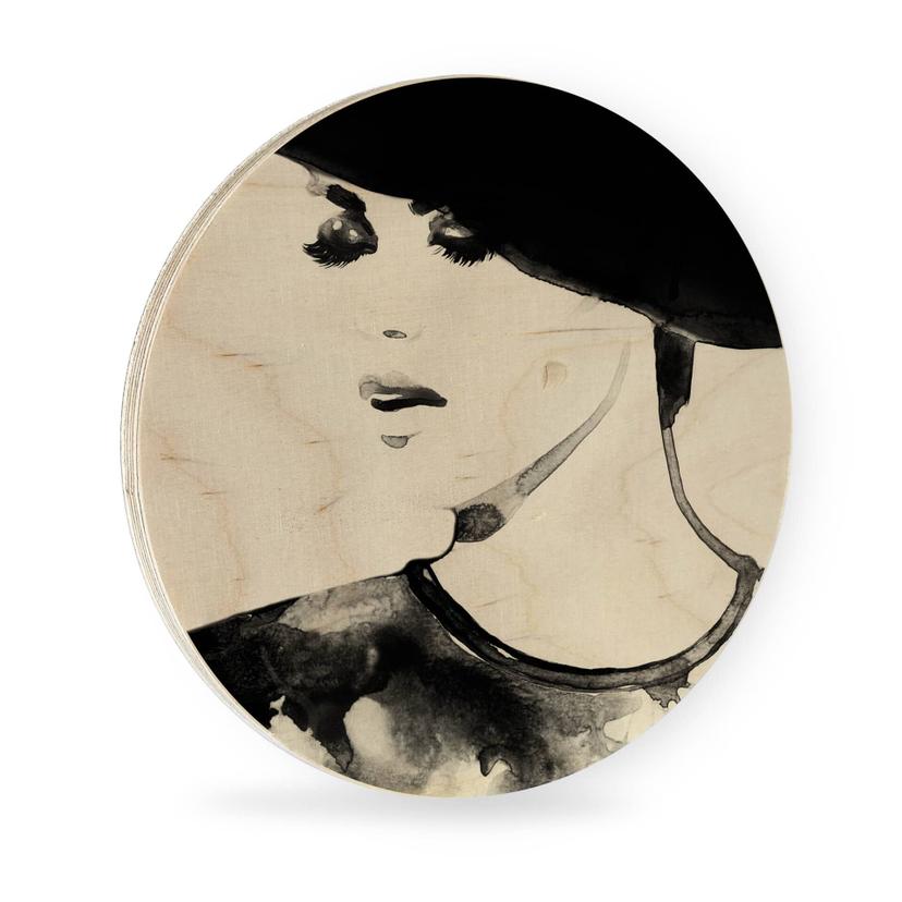 Tableau sur bois Fashion Victim - Rond