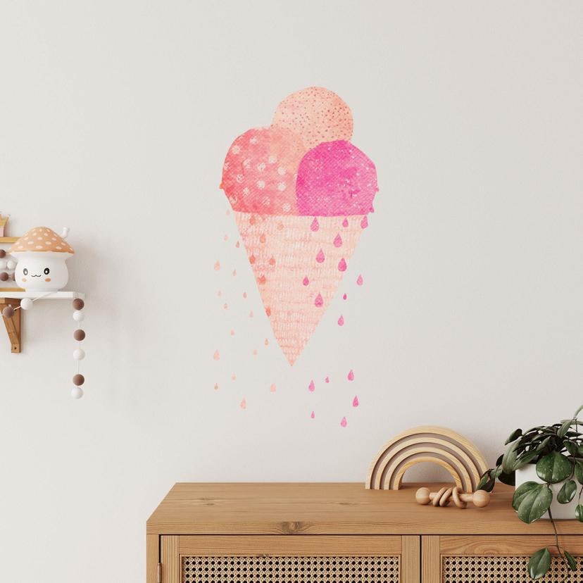 Tatuaggio a parete Treechild - Tre palline di gelato in estate