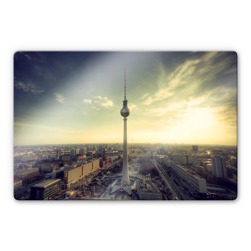 Stampa su vetro Panorama di Berlino con la torre della televisione