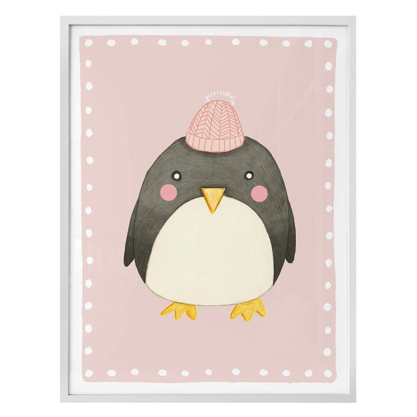 Póster Loske - Pingüino - rosa