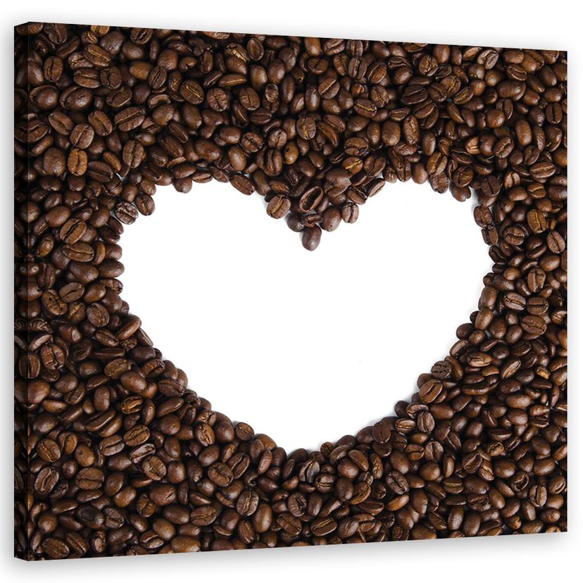 Tableau sur toile, cœur de café