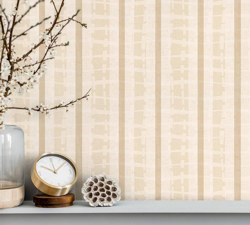 Vliestapete Streifen Modern, Klassisch, Romantisch in Gold