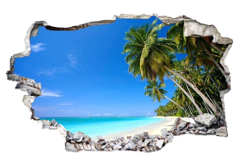 3D Muursticker Day in Paradise