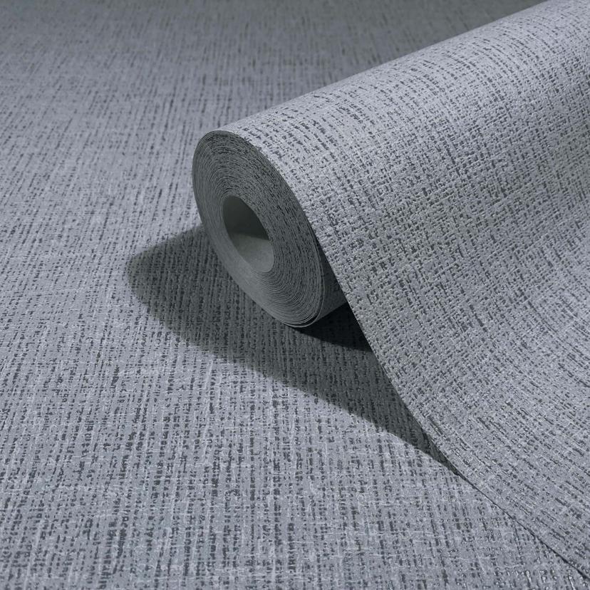 Papel pintado no tejido liso, textil liso moderno en gris