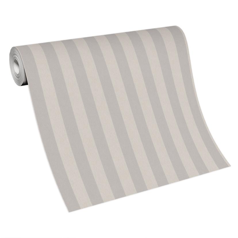 Strepen behang vliesbehang Erismann Versailles taupe, zilver