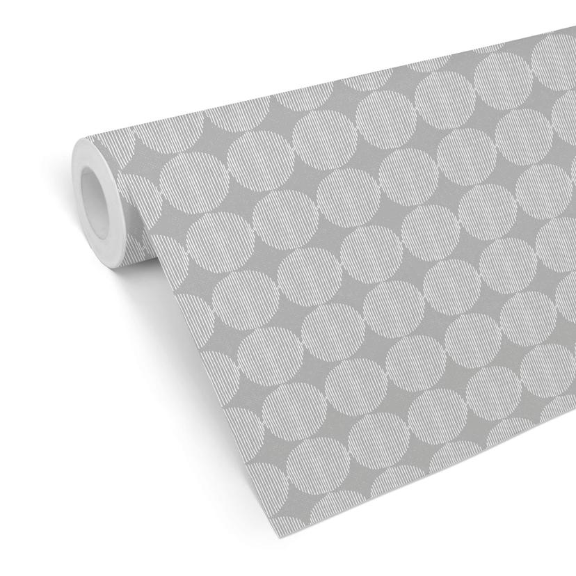 Papier peint à motifs - Cercles abstraits 02 - noir et blanc