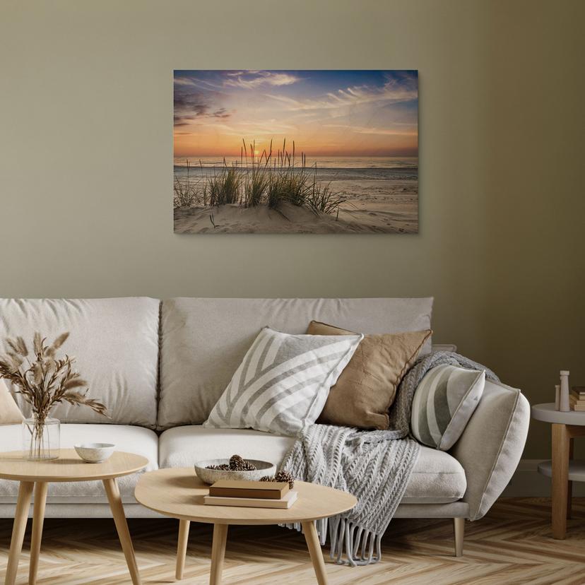 Stampa su legno Dune al tramonto