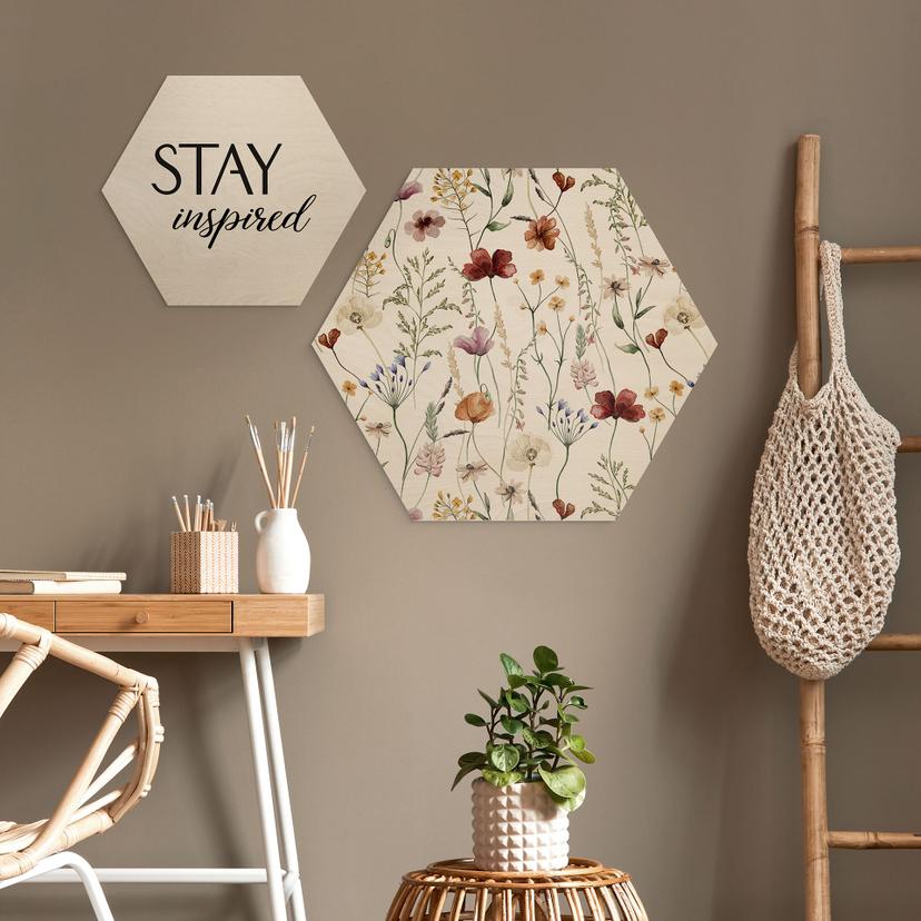 Holzbild Bunte Wildblumen - UN Designs