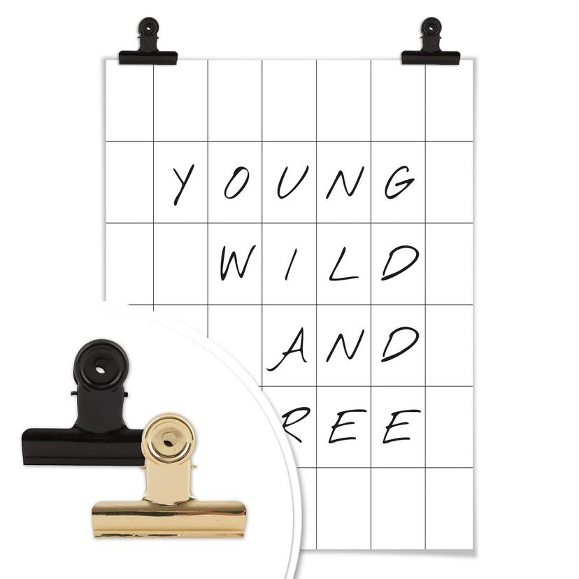 Póster con cuadrícula - Young wild and free
